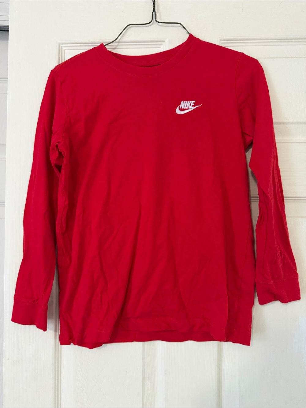 Nike Kids' Red Long-Sleeve Logo Shirt